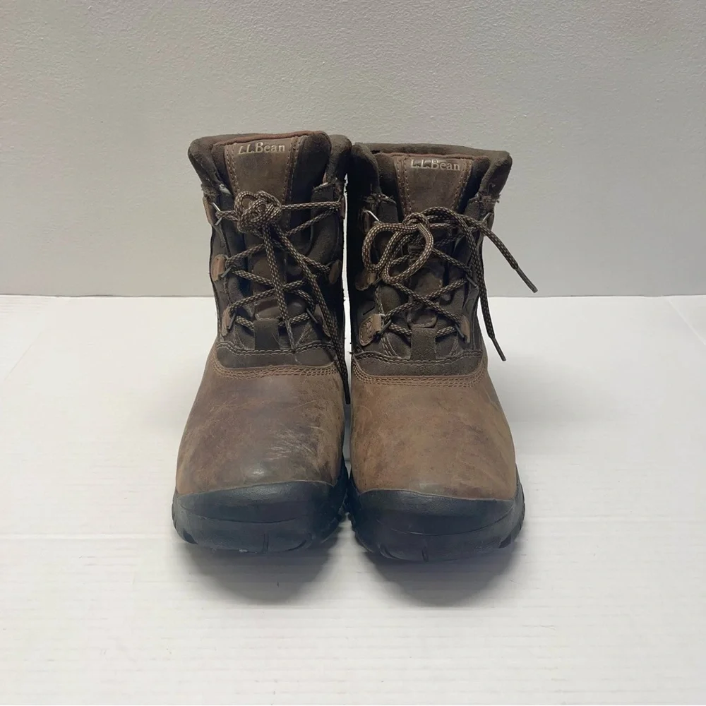 L.L Bean Tek 2.5 Suede Leather Boots Primaloft Lace Up Brown Sz 7